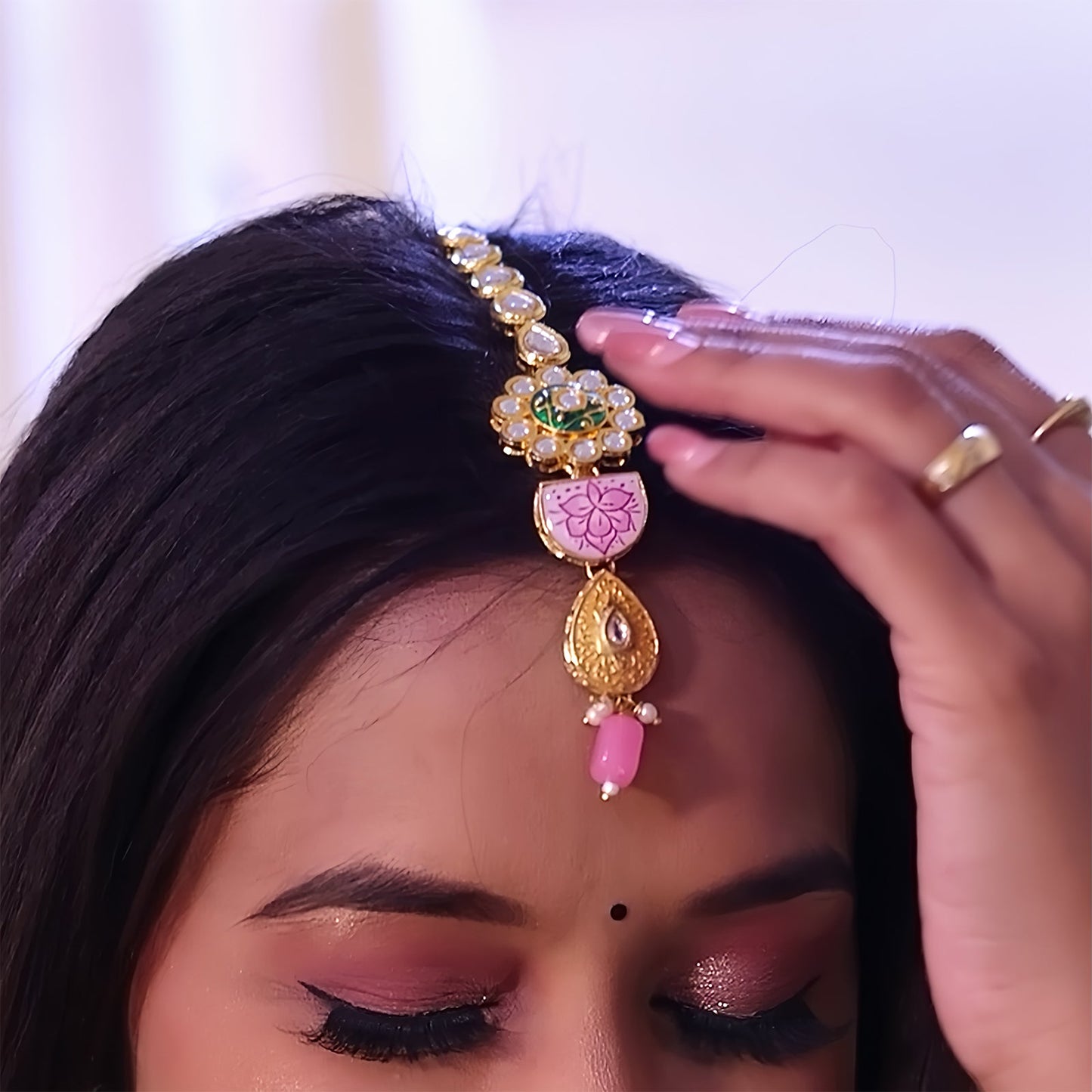 Kundan Meenakari Floral Set (08-0115)